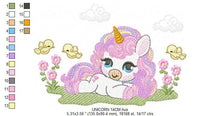 Load image into Gallery viewer, Unicorn embroidery designs - Baby Girl embroidery design machine embroidery pattern - Fairy tale magical Fantasy - instant download pes jef
