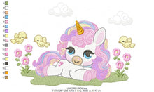 Load image into Gallery viewer, Unicorn embroidery designs - Baby Girl embroidery design machine embroidery pattern - Fairy tale magical Fantasy - instant download pes jef
