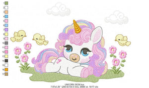 Unicorn embroidery designs - Baby Girl embroidery design machine embroidery pattern - Fairy tale magical Fantasy - instant download pes jef