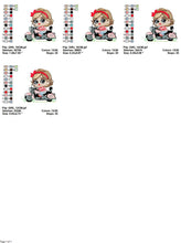 Cargar imagen en el visor de la galería, Girl with bike embroidery designs - Baby Girl embroidery design machine embroidery pattern - Scooter embroidery file - Motorcycle Chopper
