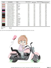 Carica l&#39;immagine nel visualizzatore di Gallery, Girl biker embroidery designs - Girl with motorcycle embroidery design machine embroidery pattern - Scooter embroidery file - Chopper Hog
