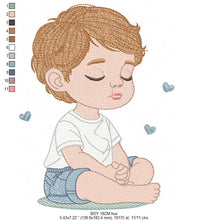 Cargar imagen en el visor de la galería, Baby boy embroidery design - Sleeping Newborn embroidery designs machine embroidery pattern - Children toddler embroidery - instant download
