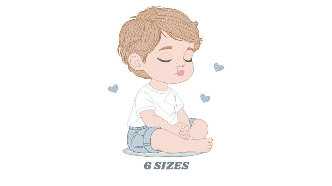 Baby boy embroidery design - Sleeping Newborn embroidery designs machine embroidery pattern - Children toddler embroidery - instant download