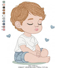 Cargar imagen en el visor de la galería, Baby boy embroidery design - Sleeping Newborn embroidery designs machine embroidery pattern - Children toddler embroidery - instant download
