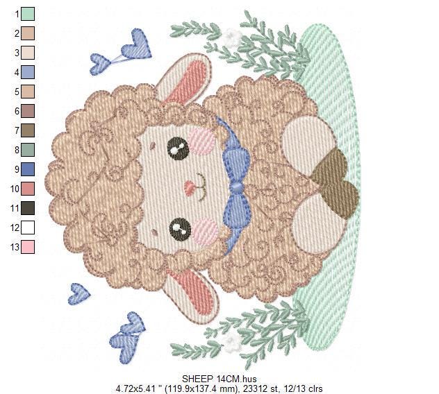Sheep embroidery design - Lamb embroidery designs machine embroidery pattern - Baby boy embroidery file - newborn embroidery download pes