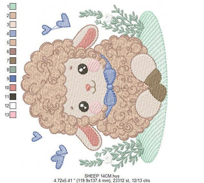 Sheep embroidery design - Lamb embroidery designs machine embroidery pattern - Baby boy embroidery file - newborn embroidery download pes
