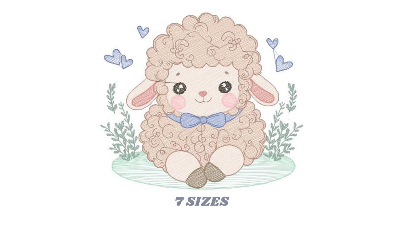 Sheep embroidery design - Lamb embroidery designs machine embroidery pattern - Baby boy embroidery file - newborn embroidery download pes