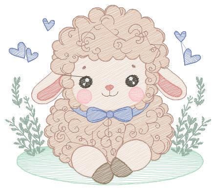 Sheep embroidery design - Lamb embroidery designs machine embroidery pattern - Baby boy embroidery file - newborn embroidery download pes