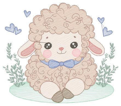 Sheep embroidery design - Lamb embroidery designs machine embroidery pattern - Baby boy embroidery file - newborn embroidery download pes