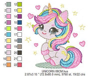 Charger l&#39;image dans la galerie, Unicorn embroidery designs - Baby Girl embroidery design machine embroidery pattern - Fairy tale magical Fantasy embroidery download pes jef
