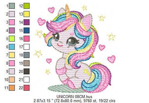 Unicorn embroidery designs - Baby Girl embroidery design machine embroidery pattern - Fairy tale magical Fantasy embroidery download pes jef