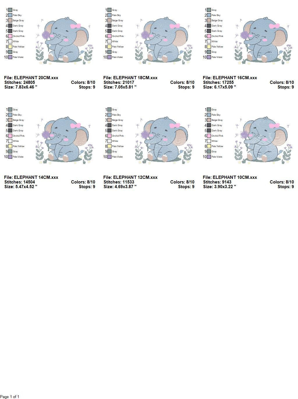 Elephant embroidery designs - Safari Animal embroidery design machine embroidery pattern - Baby girl embroidery file - instant download pes