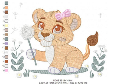 Lioness embroidery designs - Safari animal embroidery design machine embroidery pattern - Baby girl embroidery - Lion embroidery download