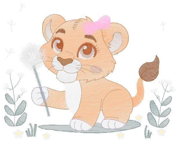 Lioness embroidery designs - Safari animal embroidery design machine embroidery pattern - Baby girl embroidery - Lion embroidery download