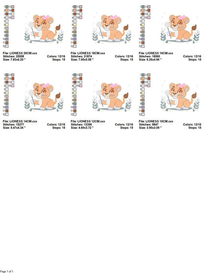 Lioness embroidery designs - Safari animal embroidery design machine embroidery pattern - Baby girl embroidery - Lion embroidery download