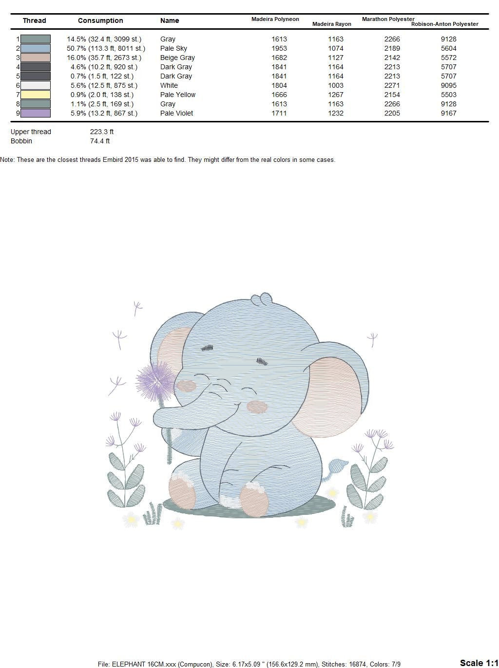 Elephant embroidery designs - Safari Animal embroidery design machine embroidery pattern - Baby boy embroidery file - Elephant with flower