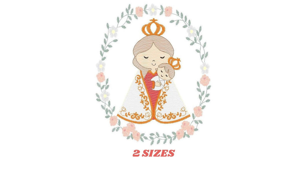 Holy Mary embroidery designs - Holy embroidery design machine embroidery pattern - Catholic embroidery file - Hail Mary religious embroidery