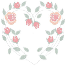 Carica l&#39;immagine nel visualizzatore di Gallery, Heart with roses embroidery designs - Flower embroidery design machine embroidery pattern - Monogram Frame embroidery file - pes jef vip hus
