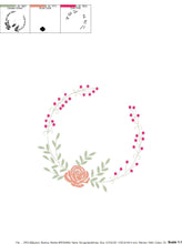 Cargar imagen en el visor de la galería, Monogram Frame embroidery designs - Flower embroidery design machine embroidery pattern - Rose wreath embroidery file - instant download jef
