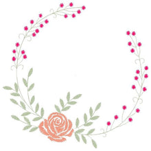 Charger l&#39;image dans la galerie, Monogram Frame embroidery designs - Flower embroidery design machine embroidery pattern - Rose wreath embroidery file - instant download jef
