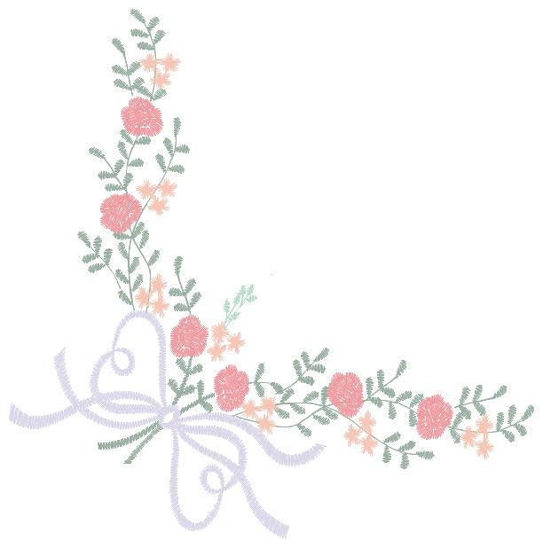 Flowers Corner embroidery designs - Kitchen Towel embroidery design machine embroidery pattern - Roses embroidery file - Roses Bouquet pes
