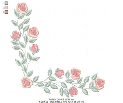 Heart with roses embroidery designs - Flower embroidery design machine embroidery pattern - Monogram Frame embroidery file - pes jef vip vp3
