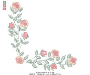 Heart with roses embroidery designs - Flower embroidery design machine embroidery pattern - Monogram Frame embroidery file - pes jef vip vp3