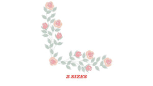 Heart with roses embroidery designs - Flower embroidery design machine embroidery pattern - Monogram Frame embroidery file - pes jef vip vp3