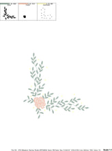 Load image into Gallery viewer, Rose Corner embroidery designs - Flower embroidery design machine embroidery pattern - Monogram Frame embroidery file - instant download pes
