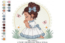 Laden Sie das Bild in den Galerie-Viewer, Praying girl embroidery designs - First Communion embroidery design machine embroidery pattern - Christian embroidery file - Christening
