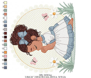 Praying girl embroidery designs - First Communion embroidery design machine embroidery pattern - Christian embroidery file - Christening