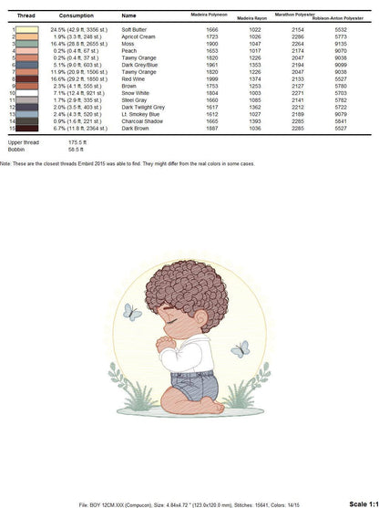 Praying boy embroidery designs - Baby boy embroidery design machine embroidery pattern - Catholic embroidery file - instant download pes jef
