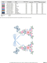 Load image into Gallery viewer, Flower Frame embroidery designs - Delicate Butterfly embroidery design machine embroidery pattern - Wreath embroidery - instant download pes
