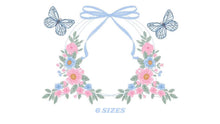 Cargar imagen en el visor de la galería, Flower Frame embroidery designs - Delicate Butterfly embroidery design machine embroidery pattern - Wreath embroidery - instant download pes
