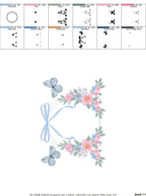 Carica l&#39;immagine nel visualizzatore di Gallery, Flower Frame embroidery designs - Delicate Butterfly embroidery design machine embroidery pattern - Wreath embroidery - instant download pes
