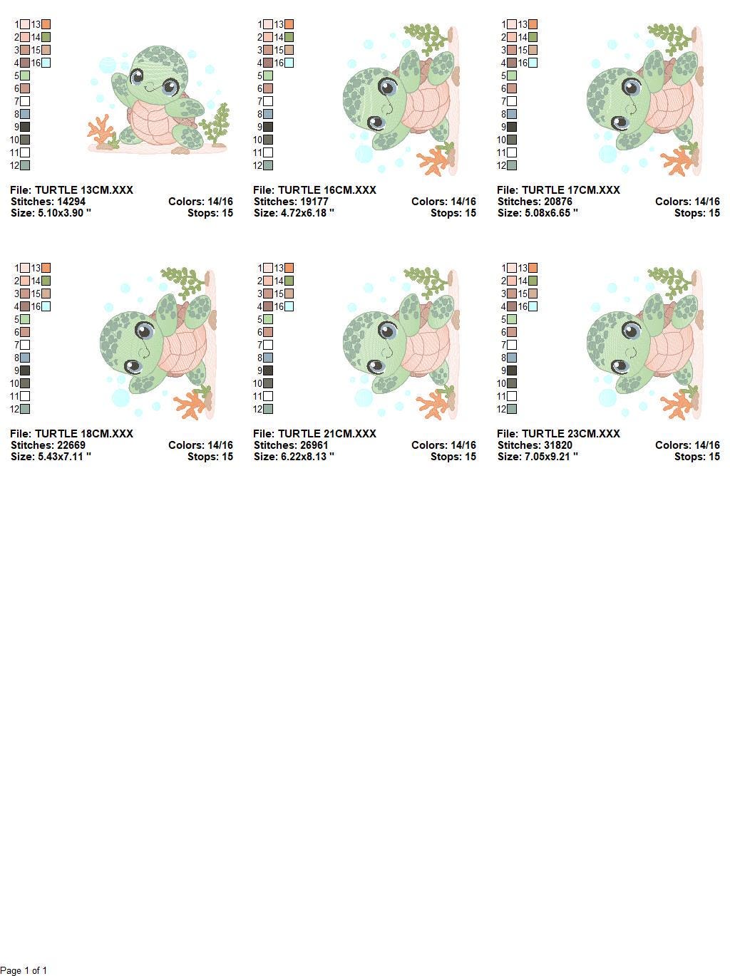 Turtle embroidery design - Sea Ocean animal embroidery designs machine embroidery pattern - Baby boy embroidery file - Instant download pes