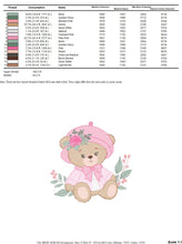 Cargar imagen en el visor de la galería, Female Bear embroidery designs - Baby girl embroidery design machine embroidery pattern - Bear with lace and dress embroidery file pes jef
