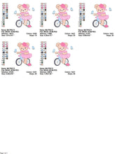 Load image into Gallery viewer, Bear embroidery designs - Baby girl embroidery design machine embroidery pattern - Female bear in a bike embroidery file - instant download
