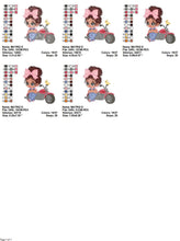 Load image into Gallery viewer, Girl with bike embroidery designs - Baby Girl embroidery design machine embroidery pattern - Scooter embroidery file - Motorcycle Chopper
