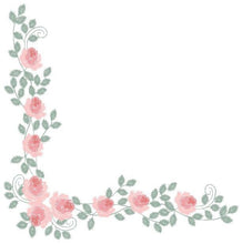 Load image into Gallery viewer, Roses Corner embroidery designs - Flower embroidery design machine embroidery pattern - Floral Frame embroidery file - instant download pes
