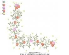 Cargar imagen en el visor de la galería, Flower Corner embroidery designs - Roses Frame embroidery design machine embroidery pattern - Roses corner embroidery - instant download jef
