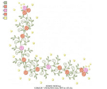 Load image into Gallery viewer, Flower Corner embroidery designs - Roses Frame embroidery design machine embroidery pattern - Roses corner embroidery - instant download jef
