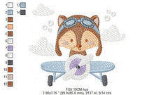 Load image into Gallery viewer, Plane embroidery designs - Fox Pilot embroidery design machine embroidery pattern - Fox Pilot aviator - Baby boy embroidery file download
