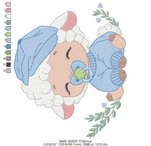 Cargar imagen en el visor de la galería, Baby boy Sheep with cap embroidery design - Lamb embroidery designs machine embroidery pattern - Baby boy embroidery file - instant download
