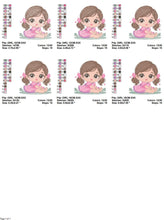 Charger l&#39;image dans la galerie, Young Girl with dress embroidery designs - Baby girl with lace embroidery design machine embroidery pattern - Toddler embroidery - download
