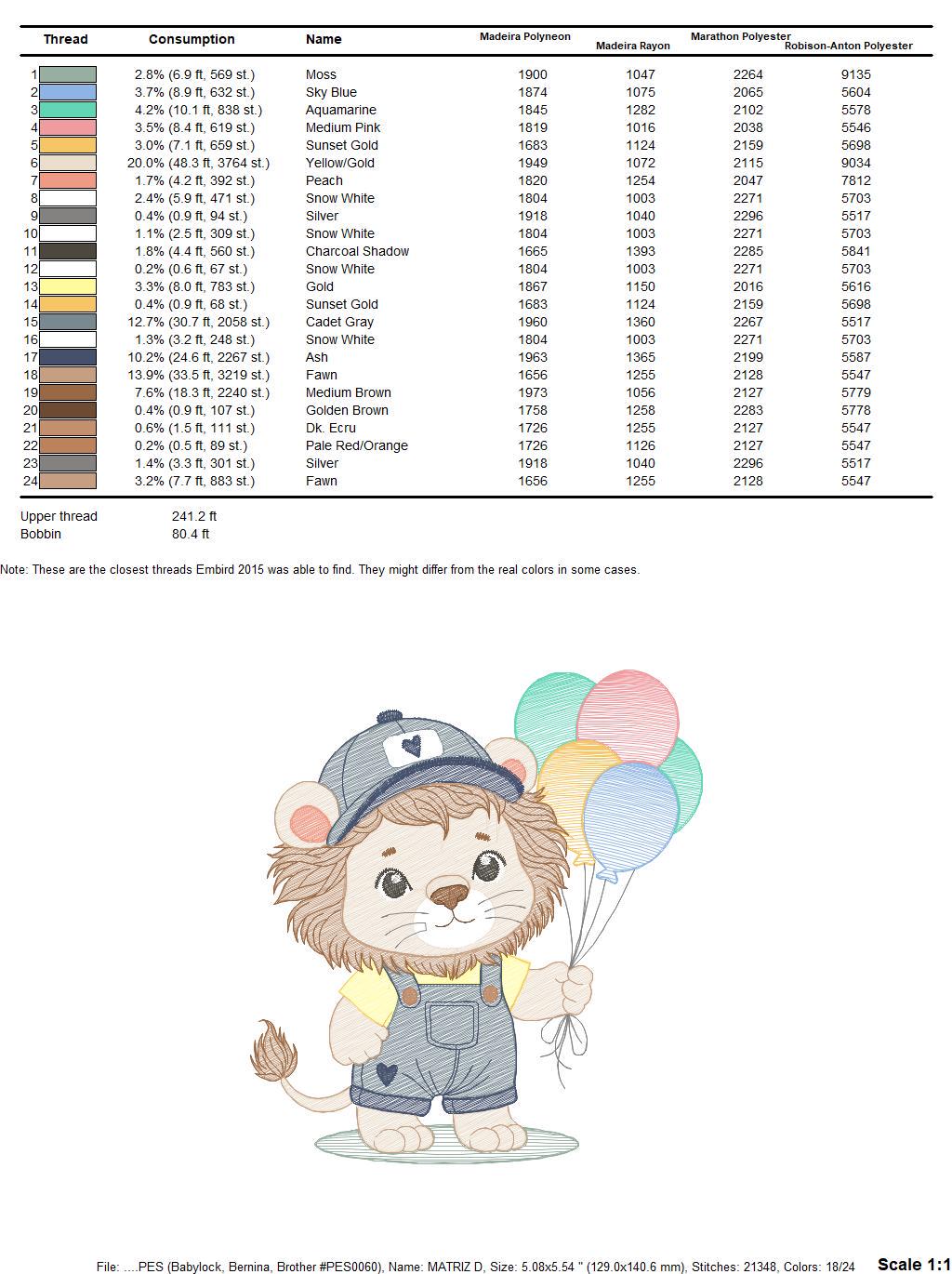 Lion with balloons embroidery designs - Safari animal embroidery design machine embroidery pattern - Baby boy embroidery - instant download