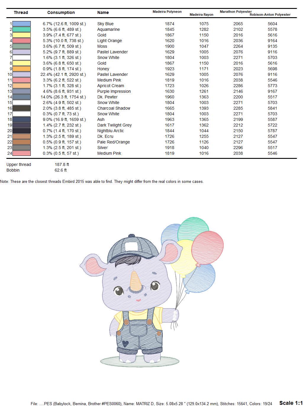 Rhino embroidery designs - Animal safari embroidery design machine embroidery pattern - Baby boy embroidery file - instant download pes jef