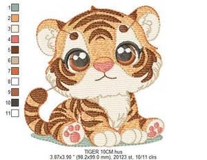 Baby Tiger embroidery design - Forest Animal embroidery designs machine embroidery pattern - Boy embroidery file - instant download pes jef