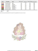 Load image into Gallery viewer, Mother with baby embroidery designs - Girl with newborn embroidery design machine embroidery pattern - Mama with flowers - instant download
