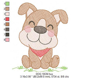 Dogs embroidery designs - Smiling Dog embroidery design machine embroidery pattern - Mutt Rescue Puppy embroidery file - Instant download